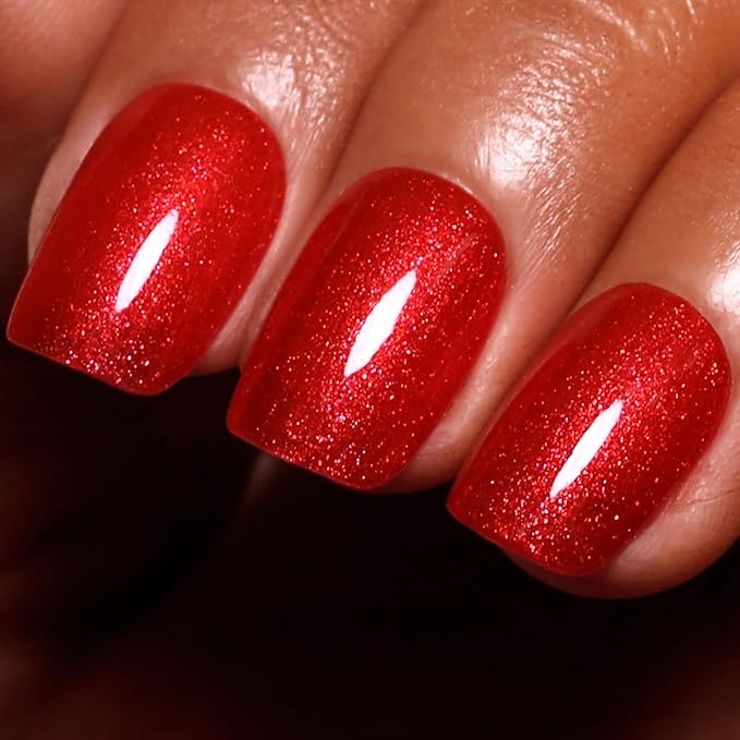 Glitter Gel Polish, Blood Red Glitter Gel Nail Polish Sparkle Shimmer Gel Glitter Nail Polish Diamond Sparkles Soak Off LED UV Gel Nail Polish for Art DIY Manicure 15ML