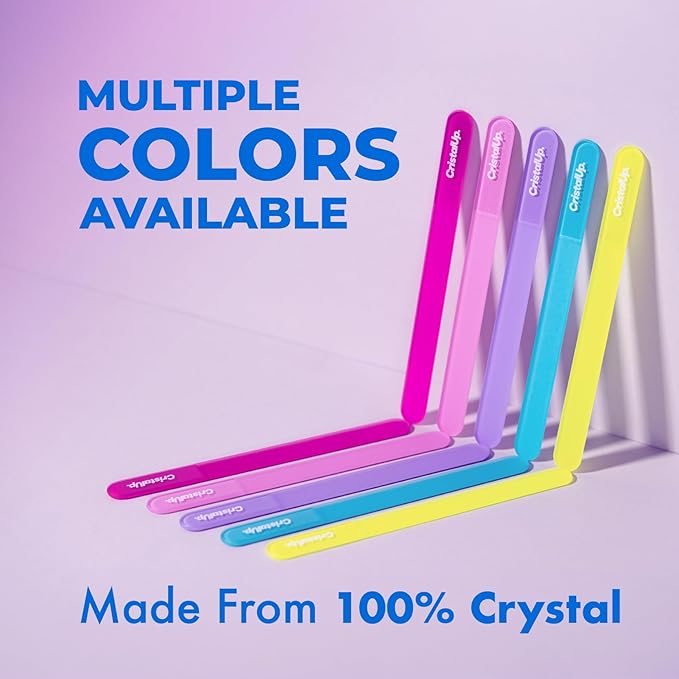 CRISTAUP Crystal Hand Nail File 5.3in, Glass File Durable, Eco Friendly, Gentle on Nails, Perfect for Home, Office and On The Go Elegant Design for Professional Manicure and Pedicure Results