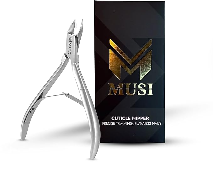 MUSI Cuticle Cutter & Nail Cutter- Durable, Stable & Super Sharp Stainless Steel, Precision Jaw Dead Skin Remover for Fingernails & Toenails, Manicure & Pedicure