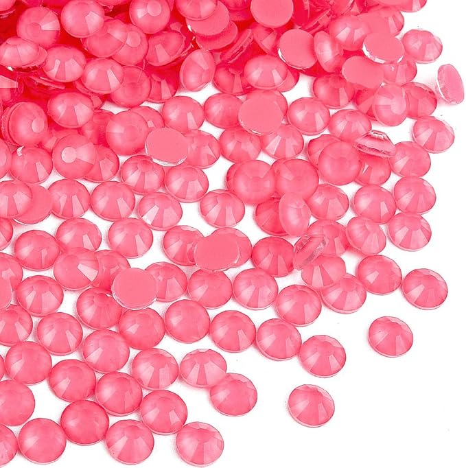 Blinginbox Flatback Rhinestones Round Gems, 1440pcs Luminous Series Glass Stones Neon Gems Non Hotfix Crystal Rhinestones for Nail Charms Crafts Clothes Tumblers,Watermelon Neon,SS6.