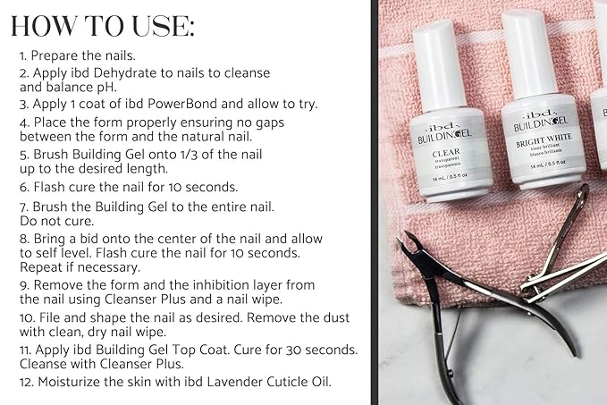 IBD Building Gel Clear – Hard Builder Gel for Nails Extensions, Soak-Off UV/LED for Sculpting & Strengthening, Nail Enhancement Gels, 0.5 oz