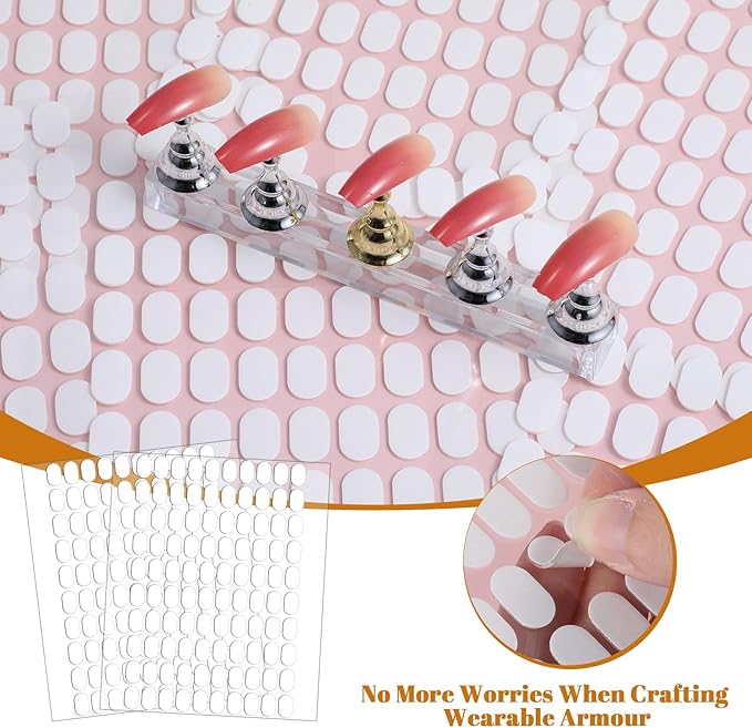 1200 Pcs Nail Tape for Nails Stands Double Sided Tape for Nails Display Nail Stand Sticky Tabs Nano Adhesive White Transparent