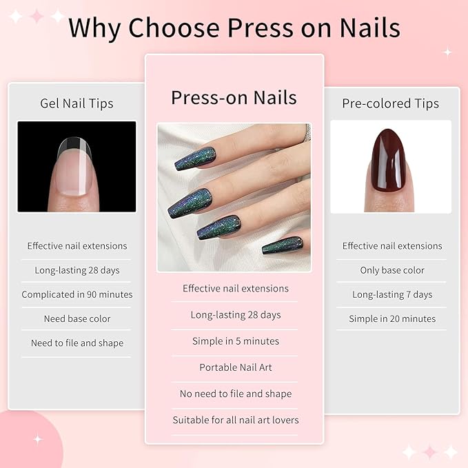Cat Eyes Press On Nails,12 Sizes - 24 Pcs Soft Gel Dark Green Medium Coffin Fake Nails Kit with Nail Glue, Natural Reusable Stick On False Nails for Women and Girls (Skycloud Dark Green Nails) SK0821