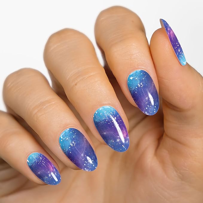 MOYOU LONDON Semi Cured Gel Nail Strips - 20 Pcs. Waterproof Gel Nail Wraps, Cures in Sunlight or UV/LED Lamp, Lasts Up to 2+ Weeks, Stretchable, Easy to Apply & Remove, Vegan & Cruelty-Free
