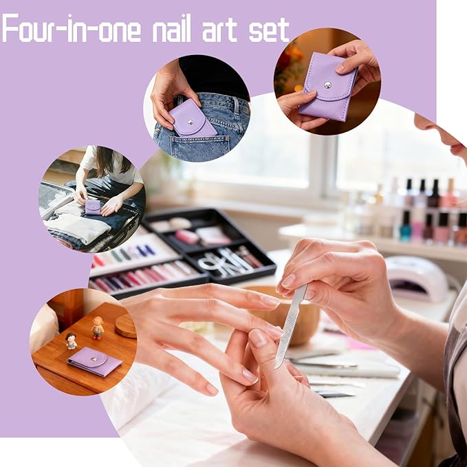 20-Piece Complete Nail Care Kit, Professional Manicure Set with Stainless Steel Tools for Home Use, Travel & Gifts | Portable Nail Clipper Kit in Purple Case(Purple)