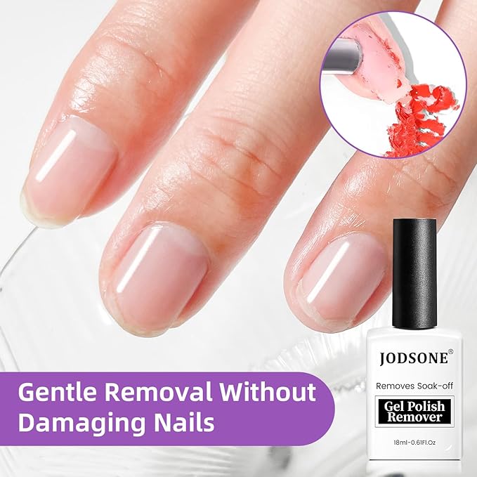 JODSONE 18ml Gel Nail Polish Remover, Professional Gel Polish Remover, No Soaking or Wrapping Required, Quick and Easy Removal in 2-5 Minutes