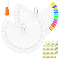 BQAN 100 Pcs Nail Swatch Sticks with Ring, Nails Art Display/Nail Practice Sticks for Home or Salon Use, 2 Pack Number Stickers