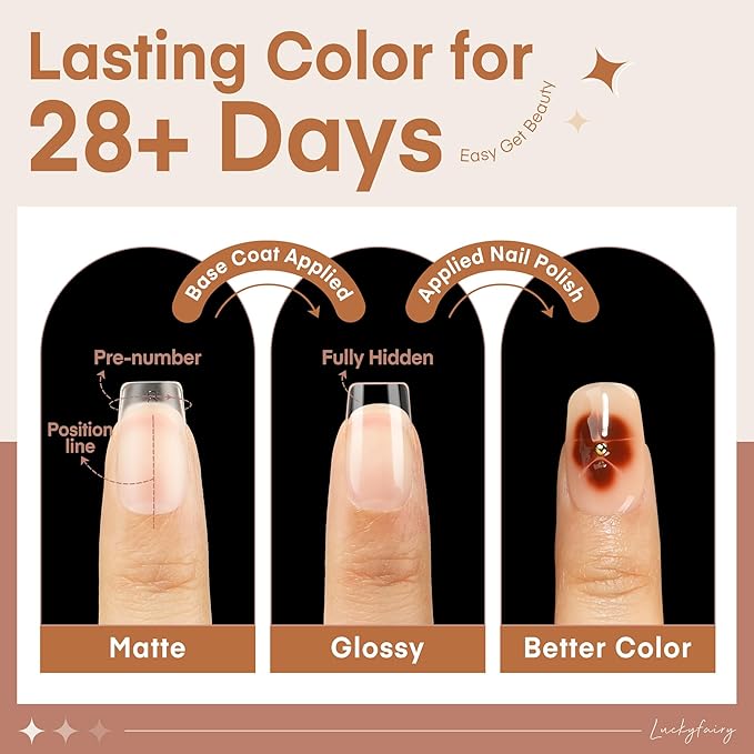 Short Square Nail Tips Full Matte 360pcs Pre-file Square Tips for Acylic Nails Tips False Nail Tip Press on Nails for Nail Extension 15 Sizes