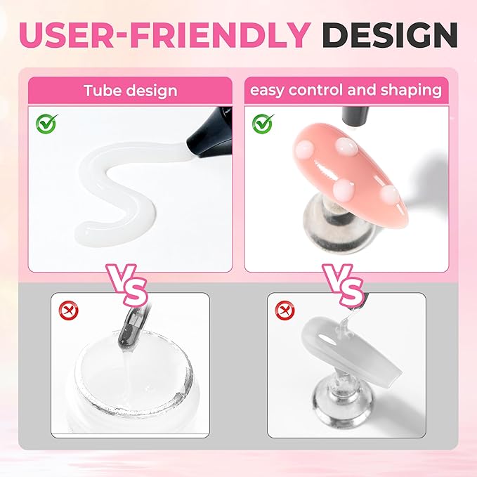 UNA GELLA Milky White 3D Gel Nail Art 15g, No Wipe Sculpting Gel Polish for Nails Tips, Chrome Nails Powder, Molding, Nail Charms and Gems Decoration, Lamp Curing Required DIY Art Salon at Home