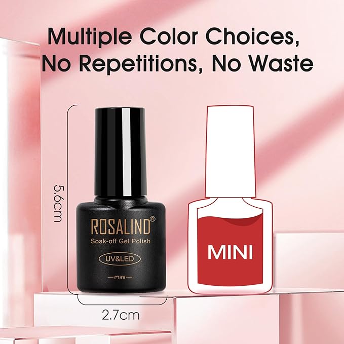 ROSALIND Red Gel Polish, 12 Colors Burgundy Glitter Red Nail Polish for Nail Art, Bloody Mary Collection Cherry Wine Colors Winter U V Gel Nail Polish Gift