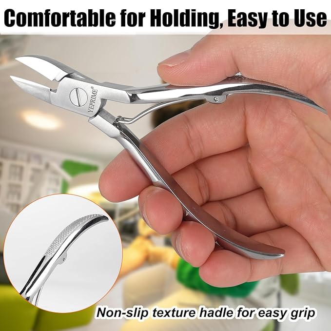 Podiatrist Toenail Clippers, Super Sharp and Wear-Resistant Toe Nail Cutters for Thick and Ingrown Nails, Hand Forged Stainless Steel Pedicure Clippers for Men Women Seniors, Curved Blade