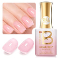 Beetles Dawn Petals Nude Pink Gel Nail Polish - 15ML Neutral Jelly Nude Pink Nail Polish Base Color Nail Concealer Sheer Translucent Soak Off UV French Nail Art Salon DIY Manicure Gift for Women