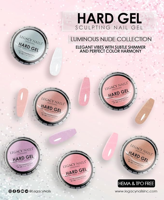 Legacy Nails Hard Builder Gel - Sculpt And Build Nail Extensions - Improve Damaged or Weak Nails - Lightweight, Strong and Long-wear - Professional Quality (Golden Sand)