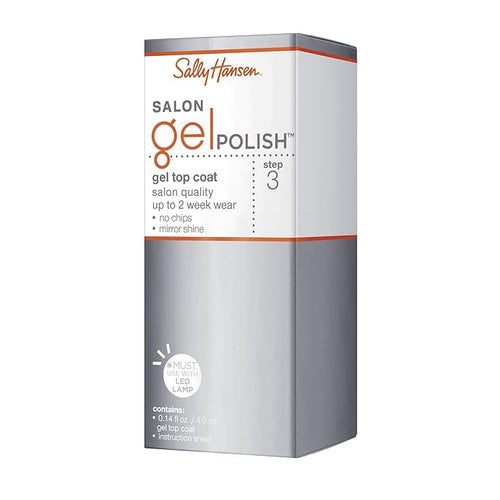 'Sally Hansen Salon Gel Polish™, Gel Top Coat, Chip Resistant, Shiny Finish, LED Lamp Required
