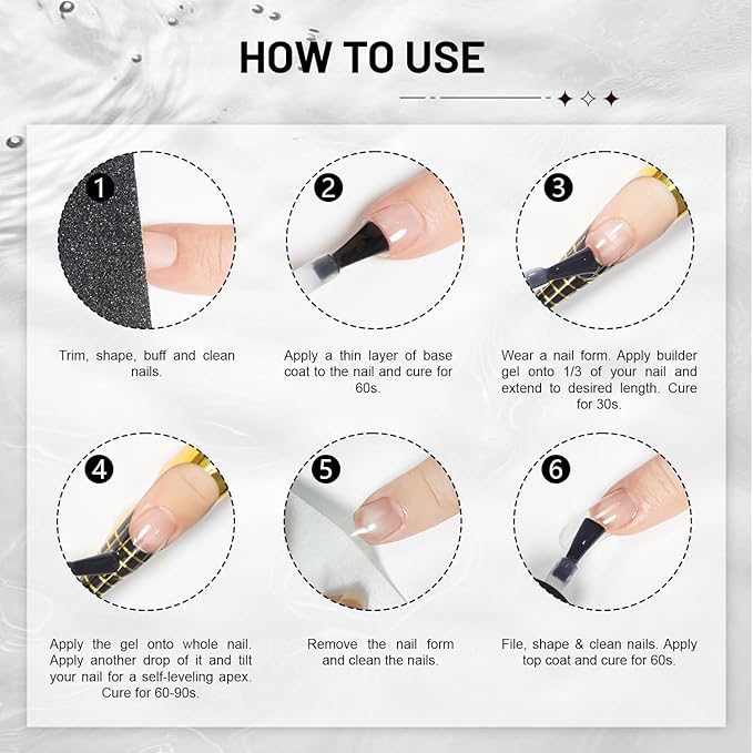JODSONE Builder Gel for Nails,2Pcs 16.5ml Builder Gel Nail Polish for Thickening Strengthener Building Extension Nail Thickening Solution and Nail Art Design Gift for Women