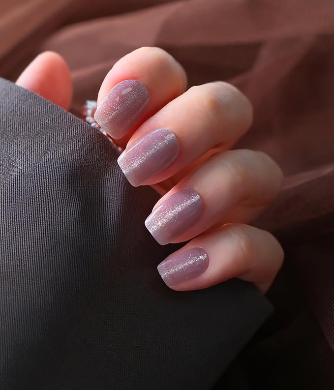 Nail Polish Strips (No UV Lamp Needed) - 22 Pcs Salon Quality Gel Nail Stickers - Long Lasting Wraps (Peach Sorbet Pink)