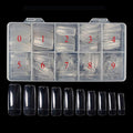 Clear Nail Tips 500pcs French Acrylic Half Cover Fake Nails with Storage Case 10 Sizes Long False Nail for Lady Nail Salons and Home DIY Nail Art(Half Cover)