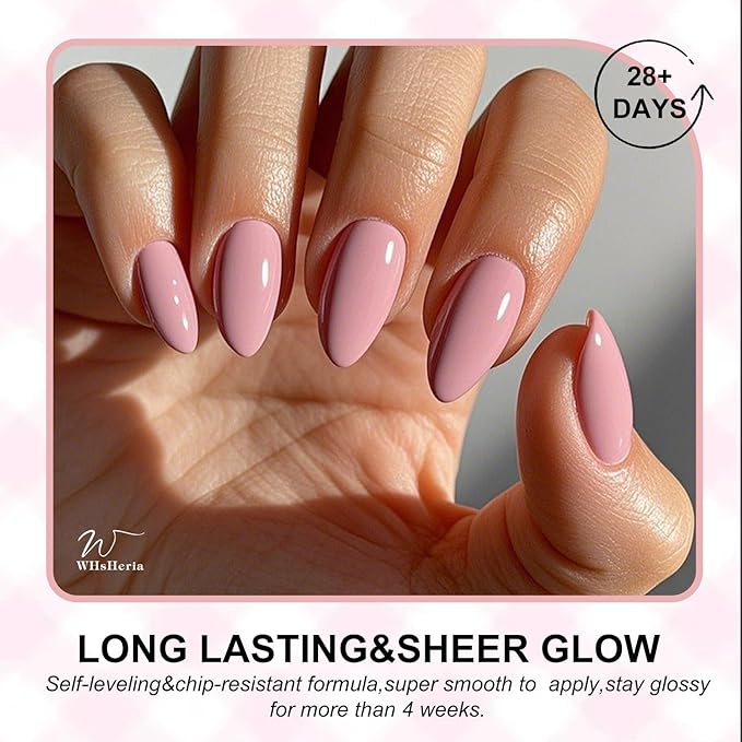 TPO Free Gel Nail Polish Set，6pcs 10ml Rose Light Pink Light Pink Spring Blossom Pink Long-lasting Soak off LED UV Light Suit Give it to Women as a Gift for Daily Life at Home (119-B)