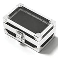 Pomya Nail Drill Bit Holder Storage Box, Multi Hole Nail Drill Bits Stand Displayer with Transparent Cover, Nail Bits Organizers Container (Black)