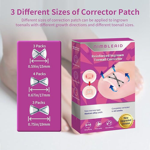 10 Patchs X-Shaped Upgrade Titanium Alloy Ingrown Toenail Corrector,At Home Ingrown Toenail Treatment for Man and Women,Ingrown Toenail Removal Kit,Curved Toenail Straightener (Small Size)