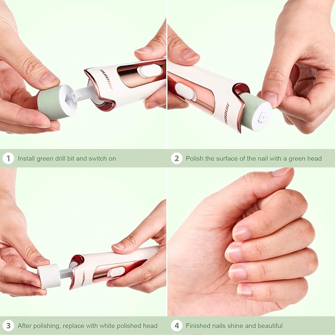 Maitys 12 Pieces Nail Buffer Refills Electric Manicure Pedicure Tool Refills Nail Buffer Replacement Rollers, Filing, Buffing and Shining