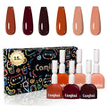 CAMILA ¿ 6pcs 15ml Hema Free Tpo Free Gel Polish Set Nude Brown Pink Gel Nail Polish Kit Soak Off Gel Polish Manicure Salon For Women K Set