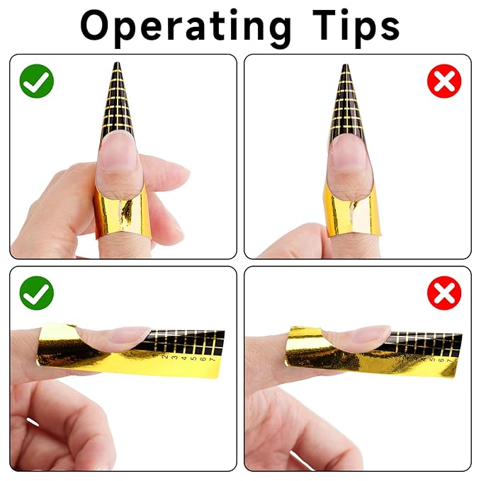 G2PLUS Nail Forms for Gel Builder, 500PCS Nail Extension Forms, Gold Rectangular Nail Forms for Acrylic Nails, Reusable Tip Shape Guide Stickers for DIY and Home Use Salon Supplies