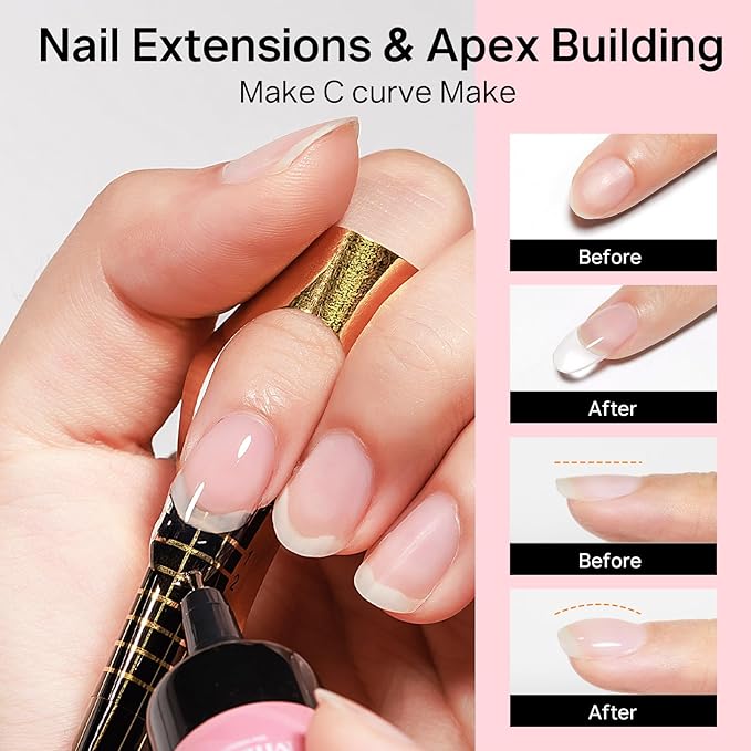 MIZHSE Gel Nail Kit, Fake Nails Long Coffin, 8-in-1 Builder Gel for Nails & Portable Mini U V Light, 240Pcs Half Matte Nail Tips for Nail Extension DIY Nail Salon for Women & Girls