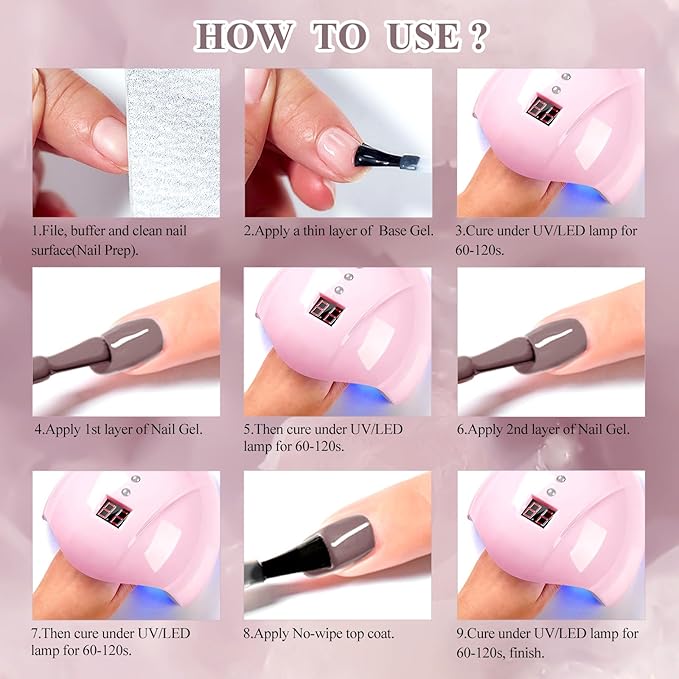 MTSSII Gel Nail Polish Set 8 Colors Skin Tone Collection Nude Brown Gel Polish Pink Neutral Beige Khaki Soak off Uv Led Lamp Needed Manicure Diy Home Gift for Girls