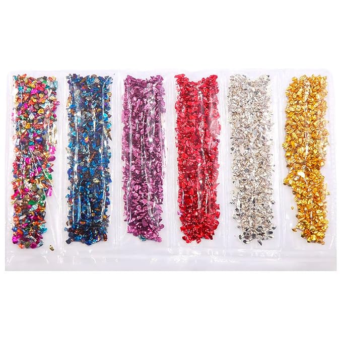Nail 3D Crushed Stone Colorful Irregular Rock Crystal Glass DIY Piece Gemstones Nail Art Crafts Decoration