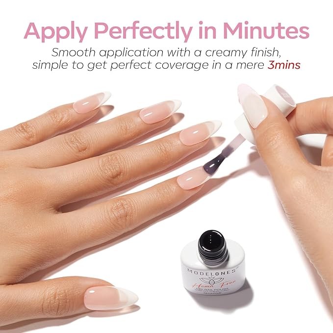 modelones Jelly Gel Nail Polish Set, French Tip Base Color Gel Polish Milky White Nude Pink Neutral Sheer Translucent Hema Free 6 Colors Gel Nail Kit Soak Off UV Spring DIY Manicure Gift Women
