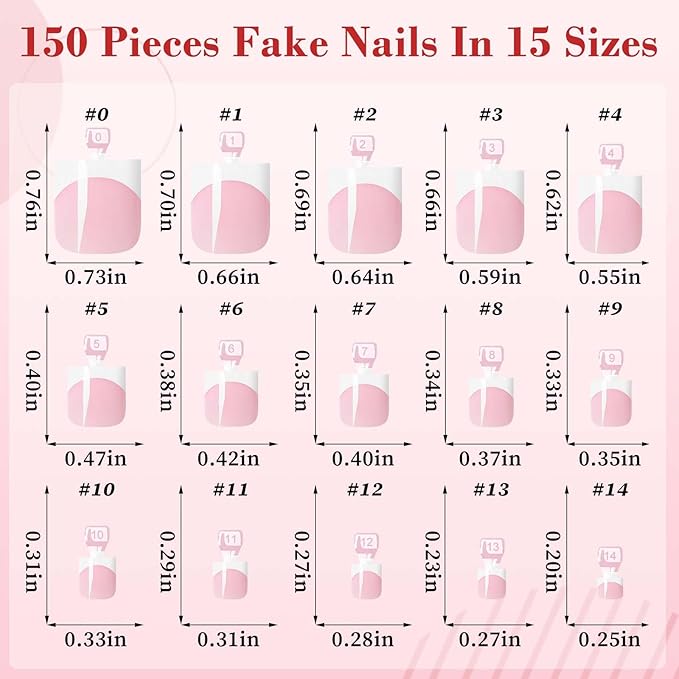 150pc White French Tips Press on Toenails Women Fake Toenail with Glue Tab, Baby Pink Toe Nail Press ons Nails Short Square Fake Toe Nail Tips French Glue on Toenails False Acrylic Toes Nails Kit