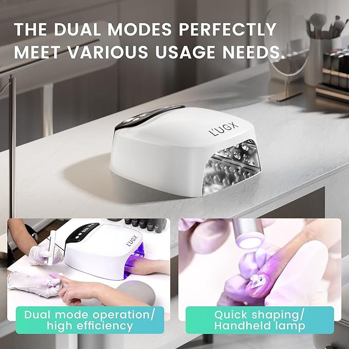 L'UGX 2 in 1 UV LED Nail Lamp, UV Light for Gel Nails, Nail Dryer with Handheld Gel Light for Nail Polish, Perfect for Home Salon Manicure
