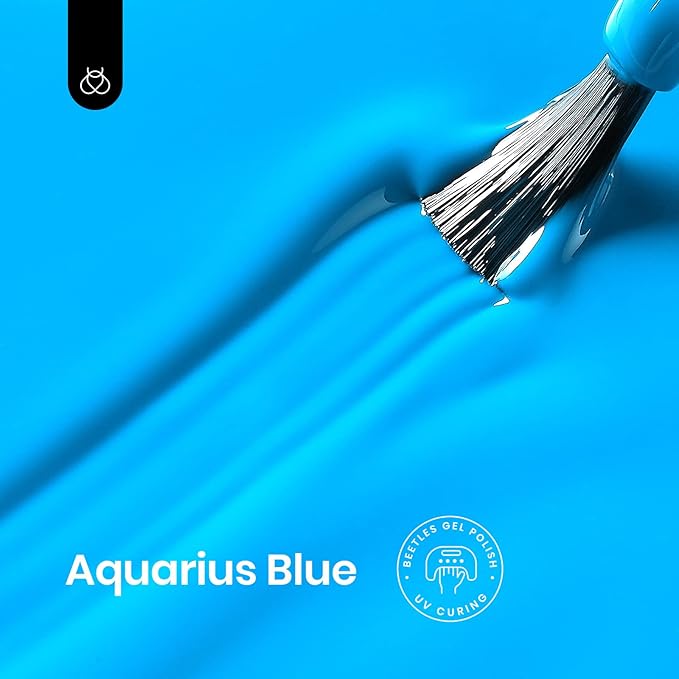 Beetles Blue Gel Polish, 15ML Bright Blue Gel Nail Polish, Soak Off Spring Nails Art Manicure Salon Home DIY Design Uv Nails Lamp Needed Gift for Women