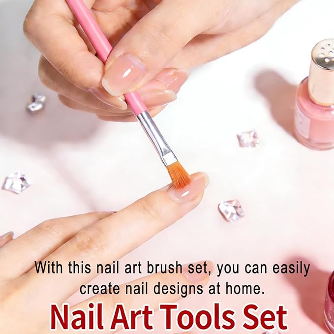 Nail Art Tools Set, Nail Stand, Nail Art Brushes, Nail Dotting Tool and Sculpture Pen, Nail Holder for Press on for Painting Practice, Nail Brushes for Nail Painting, Drawing, Sculpting