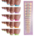Press on Toenails Short, OPkssnails 150pcs Brighter French Tip Press On Toenails for Women, Pre-Designed Soft Gel Toe Nail Press Ons, Soak Off Acrylic Fake Toenail Extensions in 15 Sizes