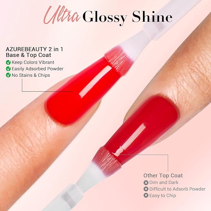 AZUREBEAUTY Dip Powder Liquid Set 15ml/0.5oz Nail Repair Cuticle Oil Multi-Purpose Dip Powder Base Top Coat with Activator, Bond, Cuticle Care for Dipping Kit, No Need Nail Lamp