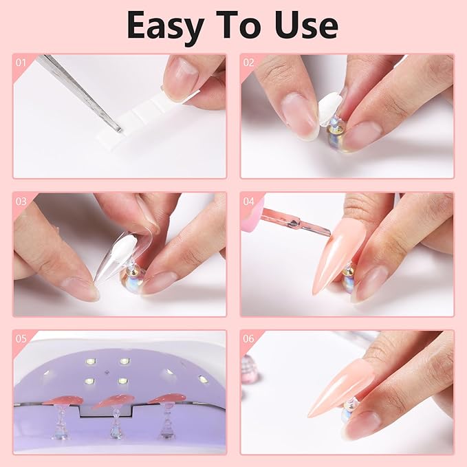 Etercycle Nail Stand Acrylic Nail Art Display Stand Practice Nail Holder for Painting Nails Magnetic Practice Stands with Reusable Putty (Pink Clear)