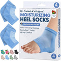 Dr. Frederick's Original Moisturizing Heel Socks for Dry Cracked Heels Treatment - Infused with Olive Oil, Jojoba Oil and Vitamin E - 2 Pairs - Valentines Day Gifts for Her & Him - Blue Jojoba