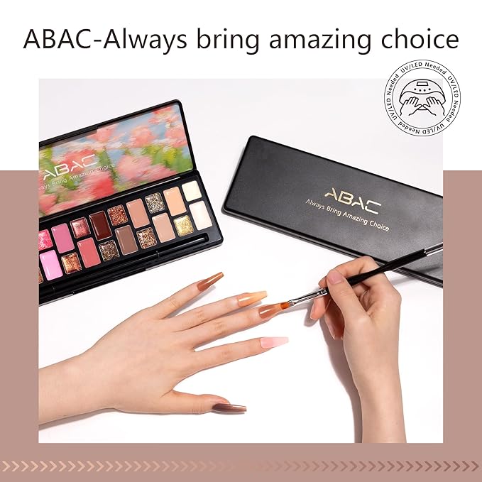 ABAC Solid Gel Nail Polish,Ombre Gel Polish,Pat Paint Nail Gel Polish 24 color,Hema-free White Nude Pink,Brown Skin Tone Gel Polish Kit W/Nail Art Brush Soak Off LED Gel Nail Kit Manicure DIY Home
