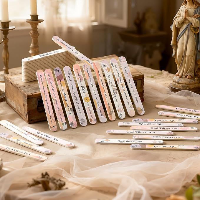 60 Pack Christian Gifts for Women Boho Bible Verse Nail Files Bulk for Church Sunshine Scripture Emery Boards Religious Christmas Appreciation Gift for Coworkers Employee Teacher, 10 Designs