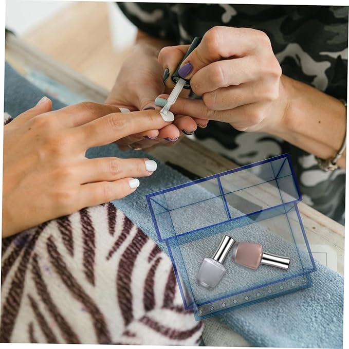 Makeup Brush Holder Nail Drill Bits Nail Drill Grinding Bit Holder Art Polishing Machine Display Storage Box Nail Art Tools Organizer for Nail Salon Blue Makeup Brush Holder Nail Drill Bits