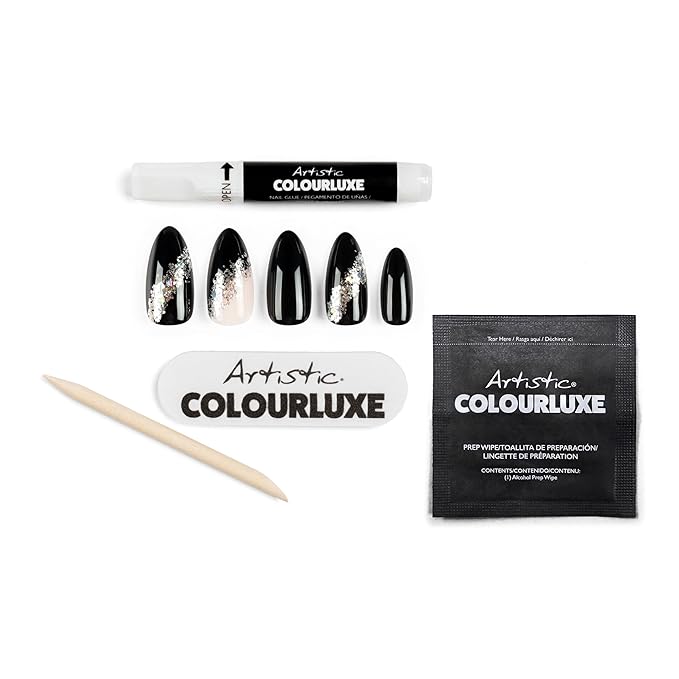 Artistic Colourluxe Press-On Tips - Kit Colourluxe Press-On Tips - Kits Nails - 30 Nails (Midnight Sparkle, Kit)