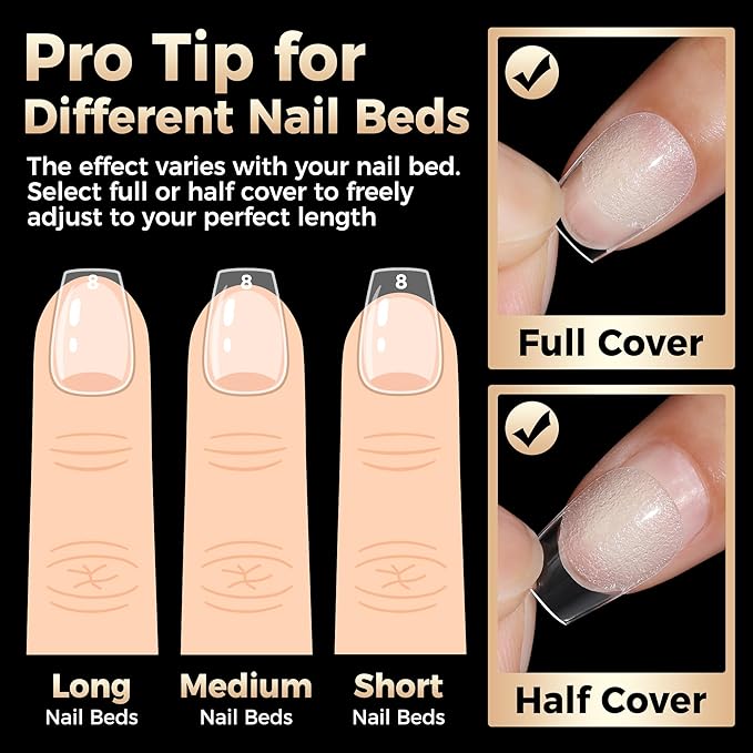 Extra Short Nail Tips: 504pcs Pre-shaped Half-matte Coffin Short Nails, 12 Sizes XS Clear Full Cover Fake Nails Soft Gelly Ballerina Press on Gel Nail Tips for Extension