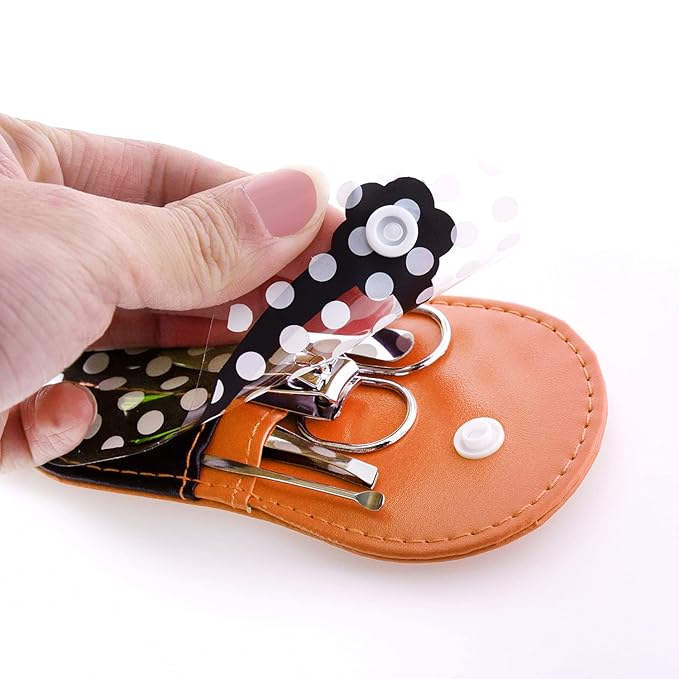 Polka Dot Flip Flop Manicure Sets Personal Care Tools Manicure Kit 6 counts Orange
