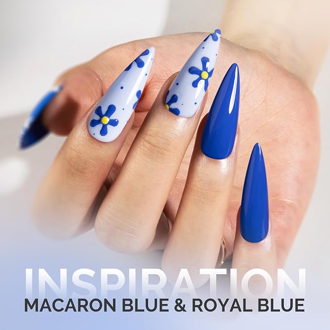MelodySusie Thick Gel Nail Polish Set- 2 Pcs 15ML Baby Blue & Royal Blue Gel Polish Set Soak Off UV LED Gel Polish Christmas Gift for Women Nail Art Manicure DIY Nail Design Decoration at Home