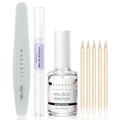 Makartt Nail Glue Remover Kit, for Press on Nails, 10ML Glue Off, 100/180 Grit Nail File Buffer, 5ML Cuticle Oil, All in One Press On Nails Remover and Nail Care Kit
