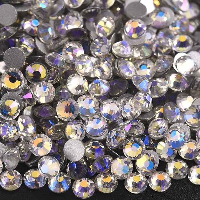 Blinginbox 1440 Pieces SS16/3.8-4mm Flat Back Crystal Rhinestones Round Gems for Nail Art,Moonlight