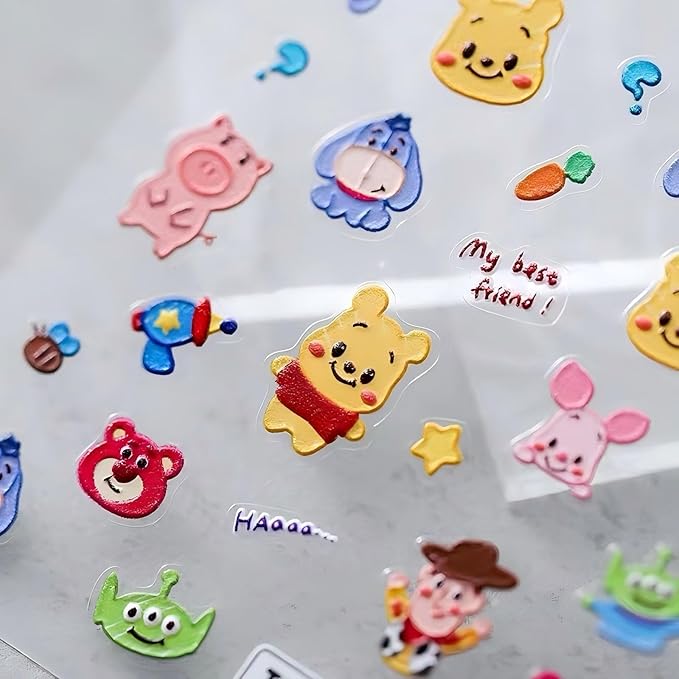 Dedyel Funny Cartoon Nail Stickers Fun Bears Cute Cartoon Bear Self-Adhesive Nail Stickers for Women Girls Kids Nail Art Decoration
