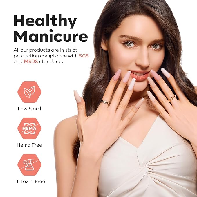 modelones Poly Nail Gel, Hema-Free 60ML Barely Pink Poly Extension Gel Nail Enhancement Thickening Sheer Pink Builder Overlays 3D Molding Home DIY Salon Use